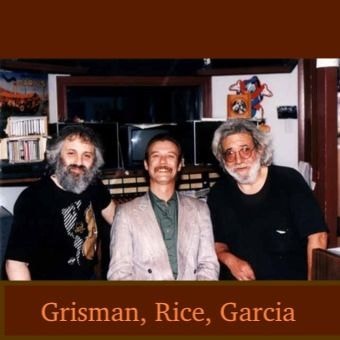 Grisman, Rice, and Garcia — the original Pizza Tapes session musicians